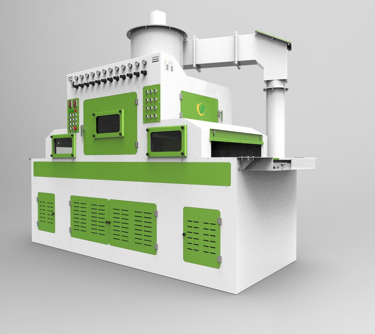 TB-NC400-8A輸送式自動(dòng)噴砂機(jī)-主機(jī)尺寸（mm）：3560×1280×3150噴砂進(jìn)口尺寸（mm）：400×150主機(jī)質(zhì)量：1050kg電源：380V，50Hz總功率：···
